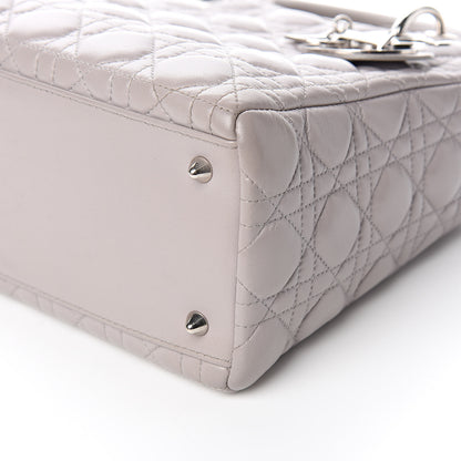 Christian Dior Lambskin Cannage Medium Lady Dior Grey 9 of 10