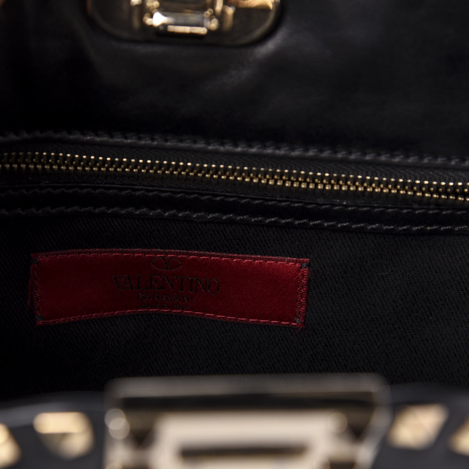 Valentino Garavani Vitello Rockstud Shoulder Satchel Black 6 of 11