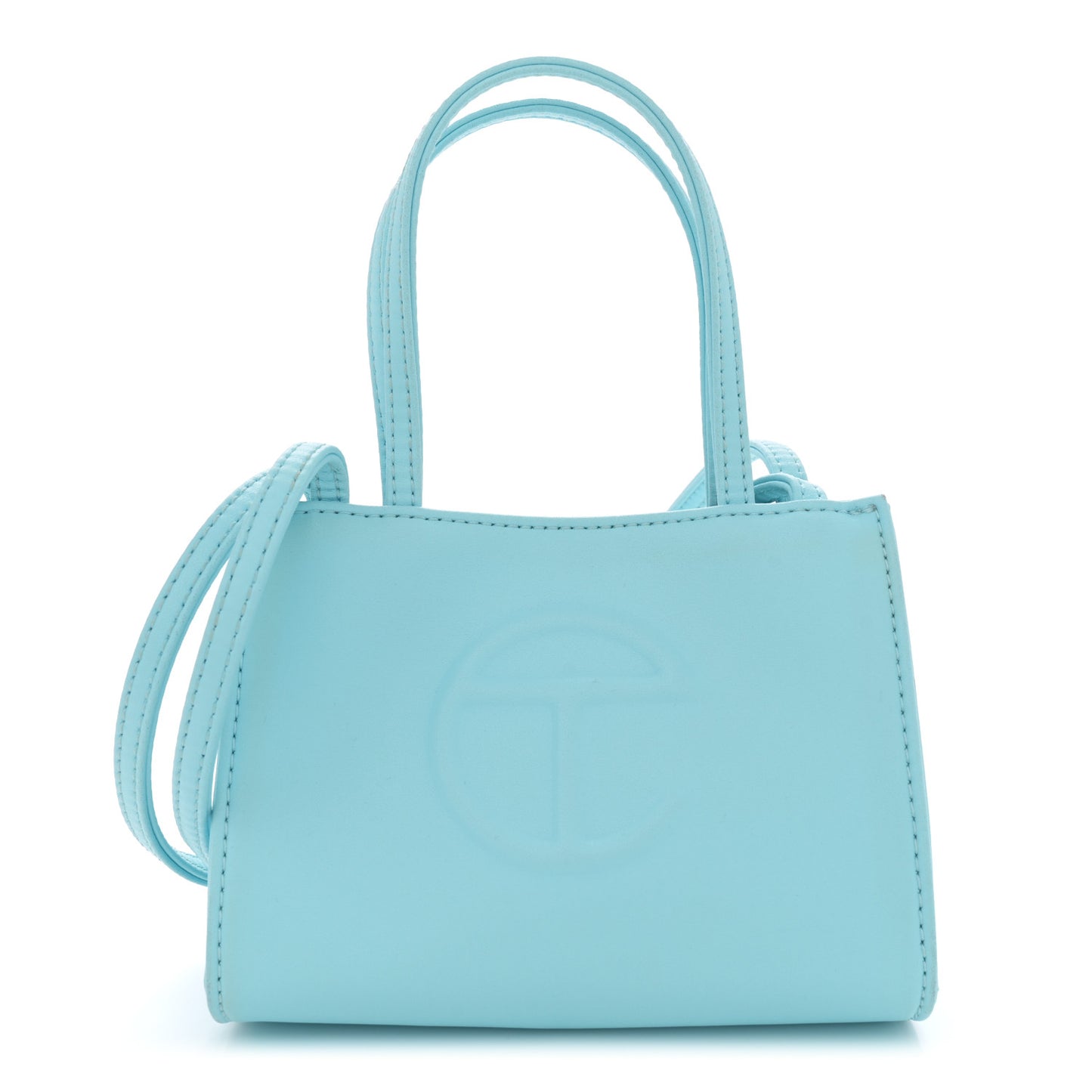 Vegan Leather Small Shopping Bag Pool Blue