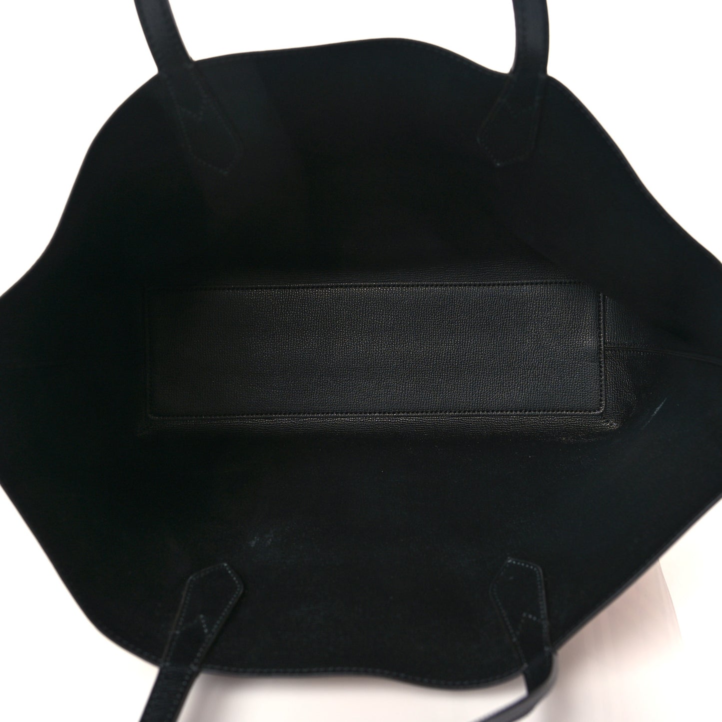 Grainy Calfskin Haymarket Check Small Reversible Tote Black