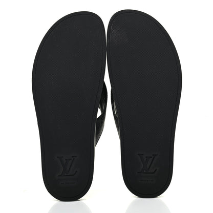 Louis Vuitton Monogram Eclipse Mens Mirabeau Thong Sandals 9.5 5 of 13