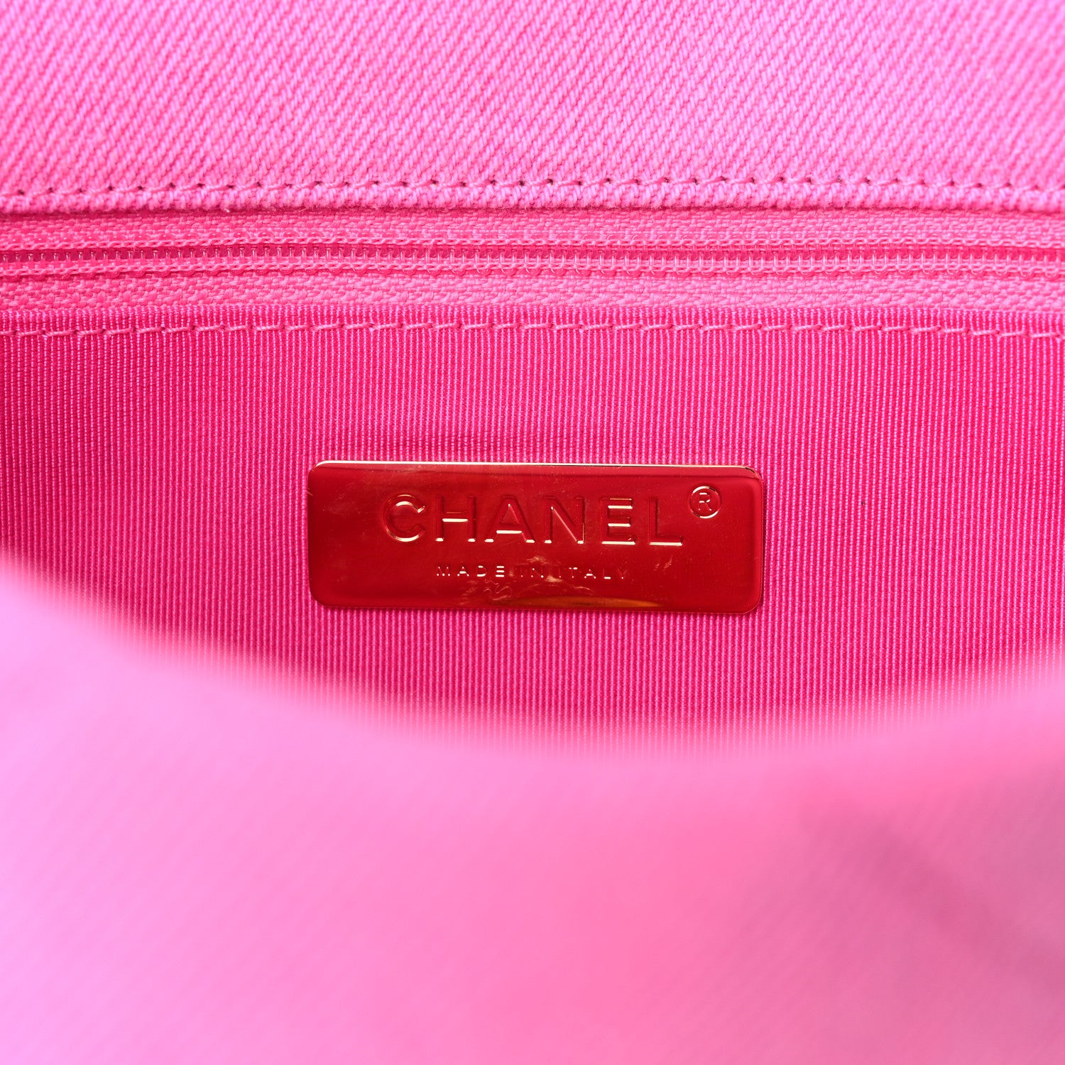 Chanel Denim Quilted Medium Chanel 19 Flap Neon Pink 6 of 9