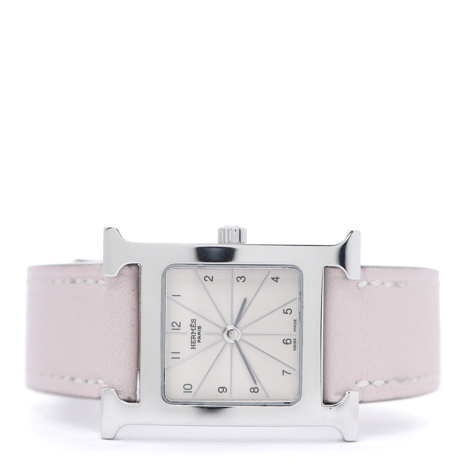 Hermes Stainless Steel Swift 21mm Heure H Hour Quartz Watch Rose Dragee 3 of 10