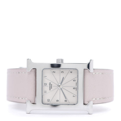 Hermes Stainless Steel Swift 21mm Heure H Hour Quartz Watch Rose Dragee 3 of 10