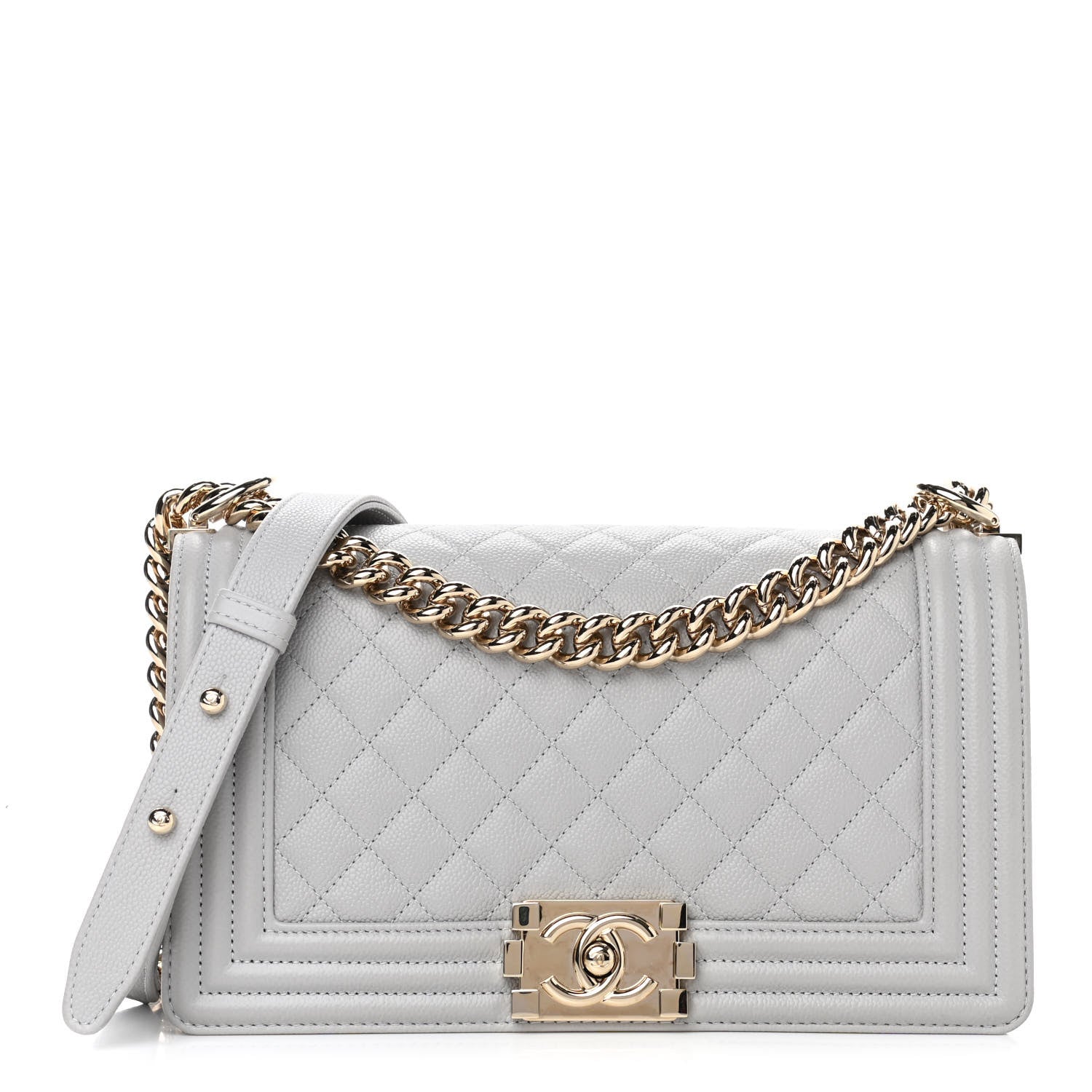 Chanel Caviar Quilted Medium Boy Flap Grey 1 of 9