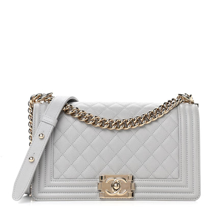 Chanel Caviar Quilted Medium Boy Flap Grey 1 of 9