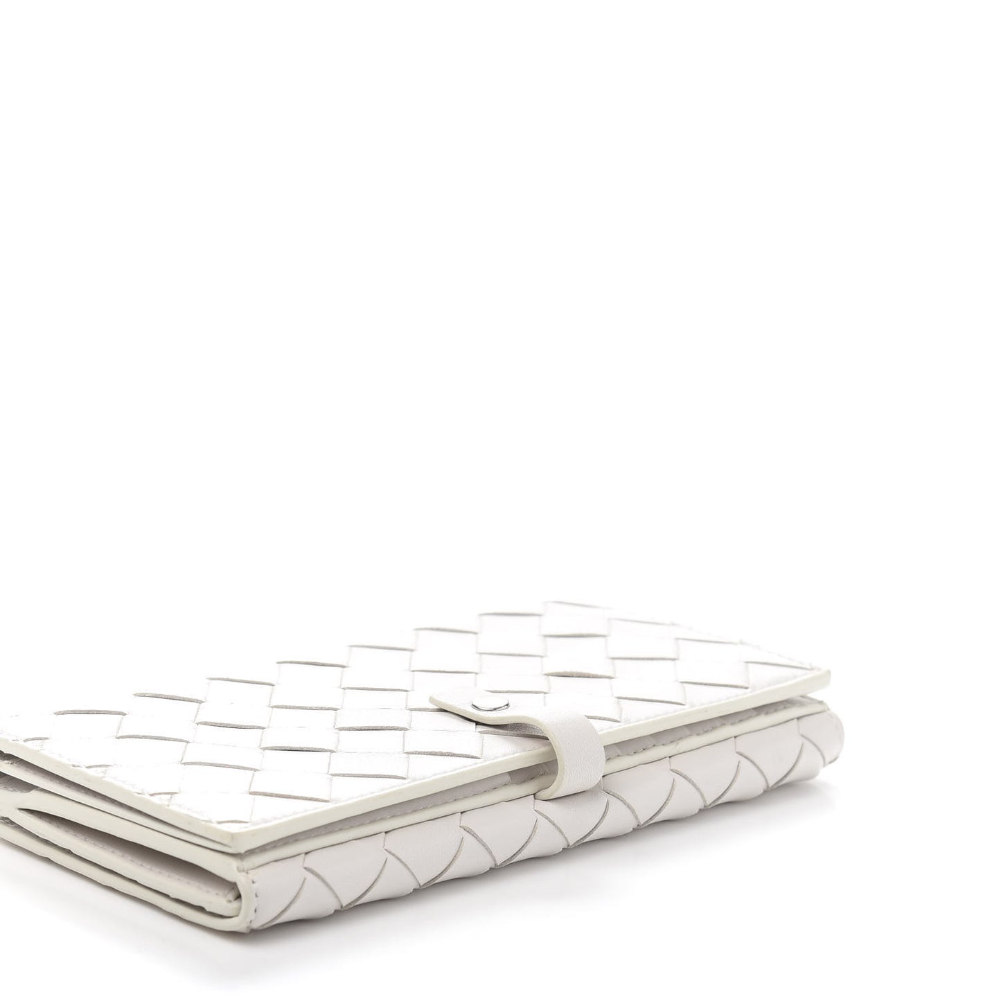 Nappa Intrecciato Continental Snap Wallet White