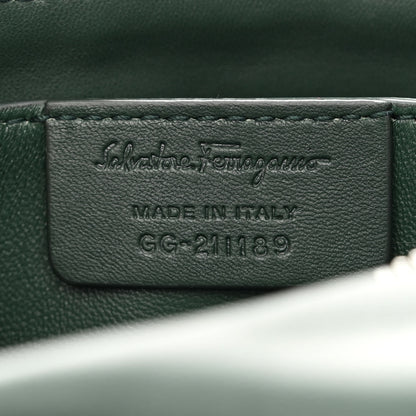 Salvatore Ferragamo Suede Calfskin Small Viva Bow Shoulder Bag Green 9 of 12