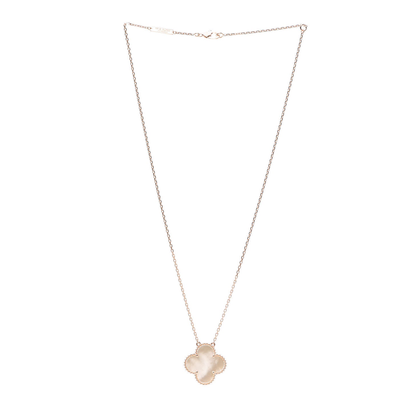 18K Rose Gold Mother of Pearl Magic Alhambra Pendant Necklace