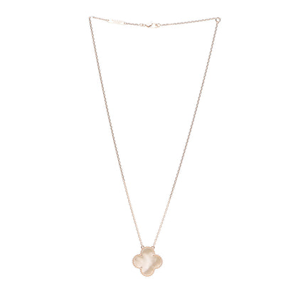Van Cleef & Arpels 18K Rose Gold Mother of Pearl Magic Alhambra Pendant Necklace 3 of 7