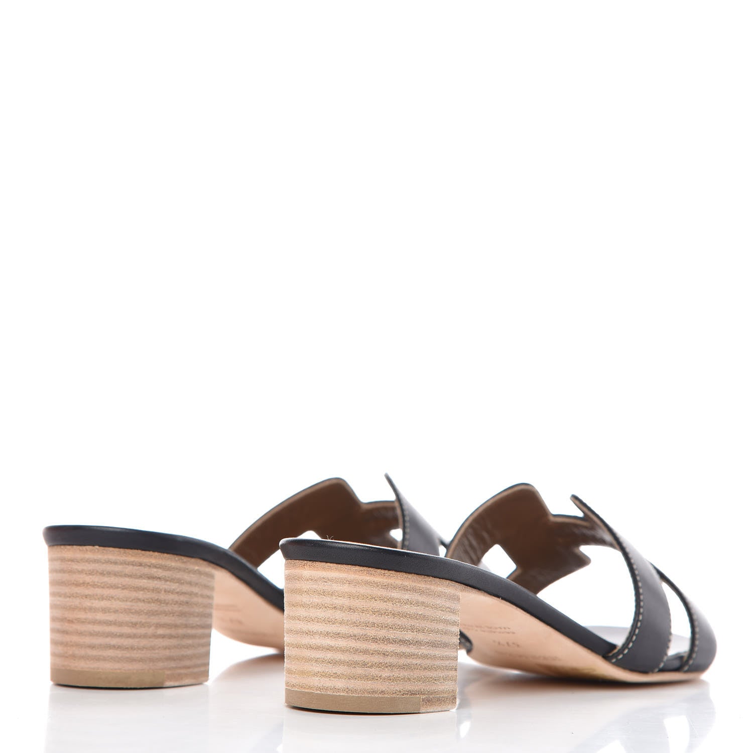 Hermes Calfskin Oasis Sandals 37.5 Black 4 of 11