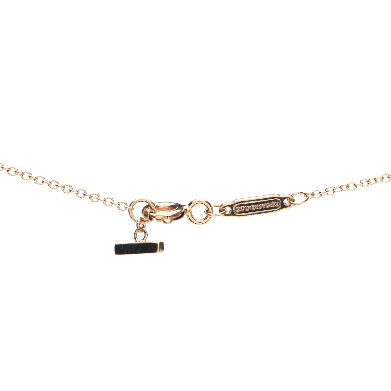 Tiffany 18K Rose Gold Small T Smile Pendant Necklace 4 of 5