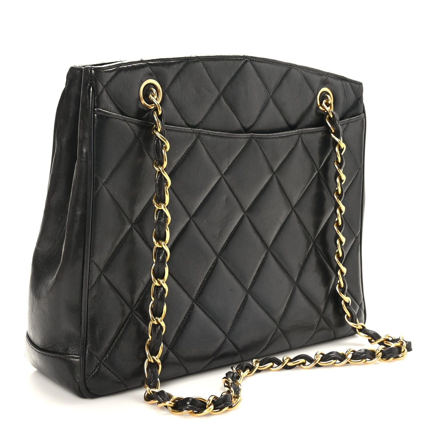 Lambskin Quilted CC Shoulder Bag Black