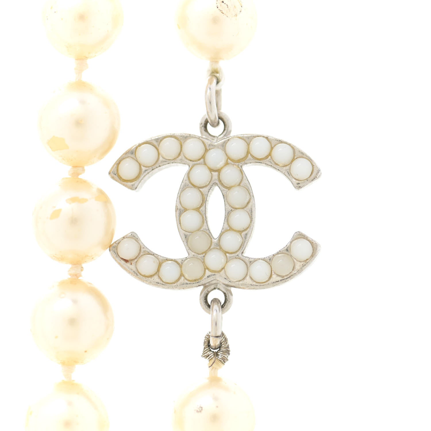 Chanel Pearl CC Long Necklace Light Gold 6 of 8