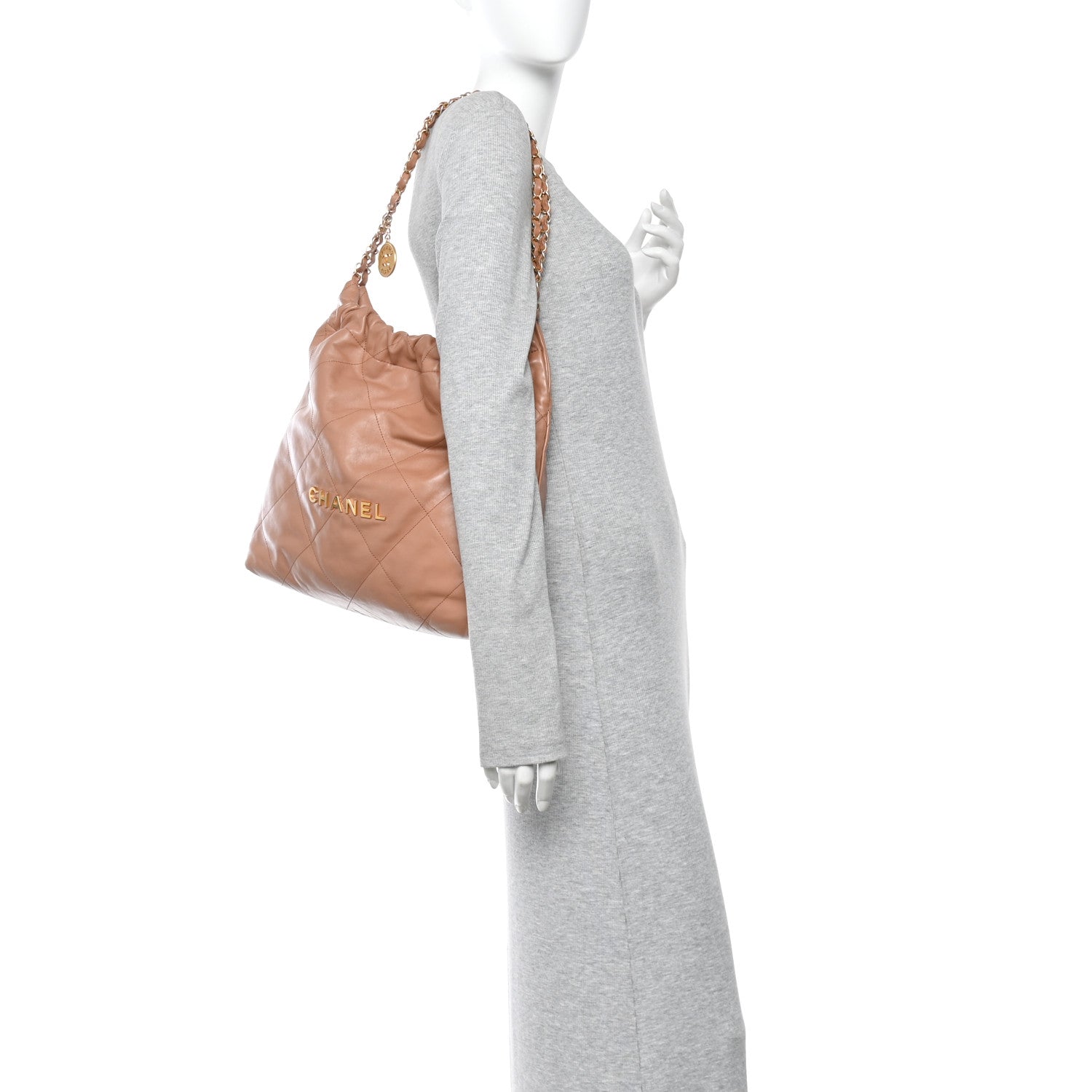 Chanel Shiny Calfskin Quilted Chanel 22 Beige 2 of 14