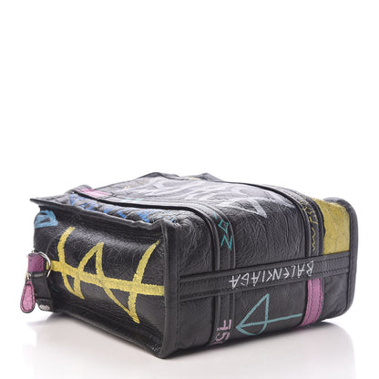 Balenciaga Agneau Arena Graffiti All Over XS Bazar Shopper Tote Black Multicolor 4 of 10