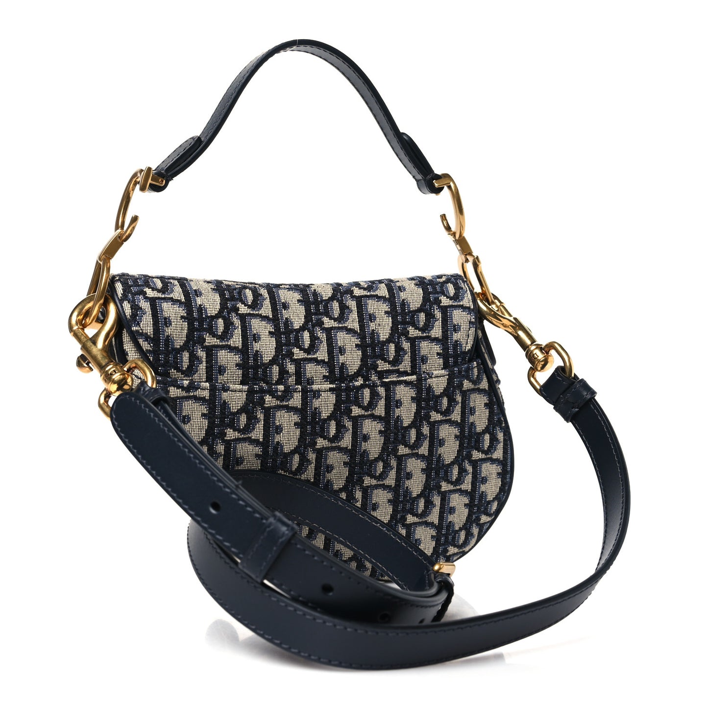 Oblique Mini Saddle Bag With Strap Blue