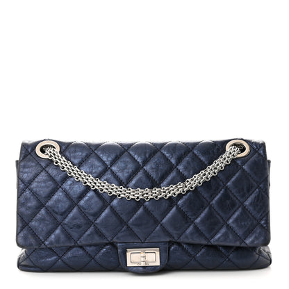 Chanel Metallic Aged Calfskin Quilted 2.55 Reissue 228 Flap Blue 1 of 11