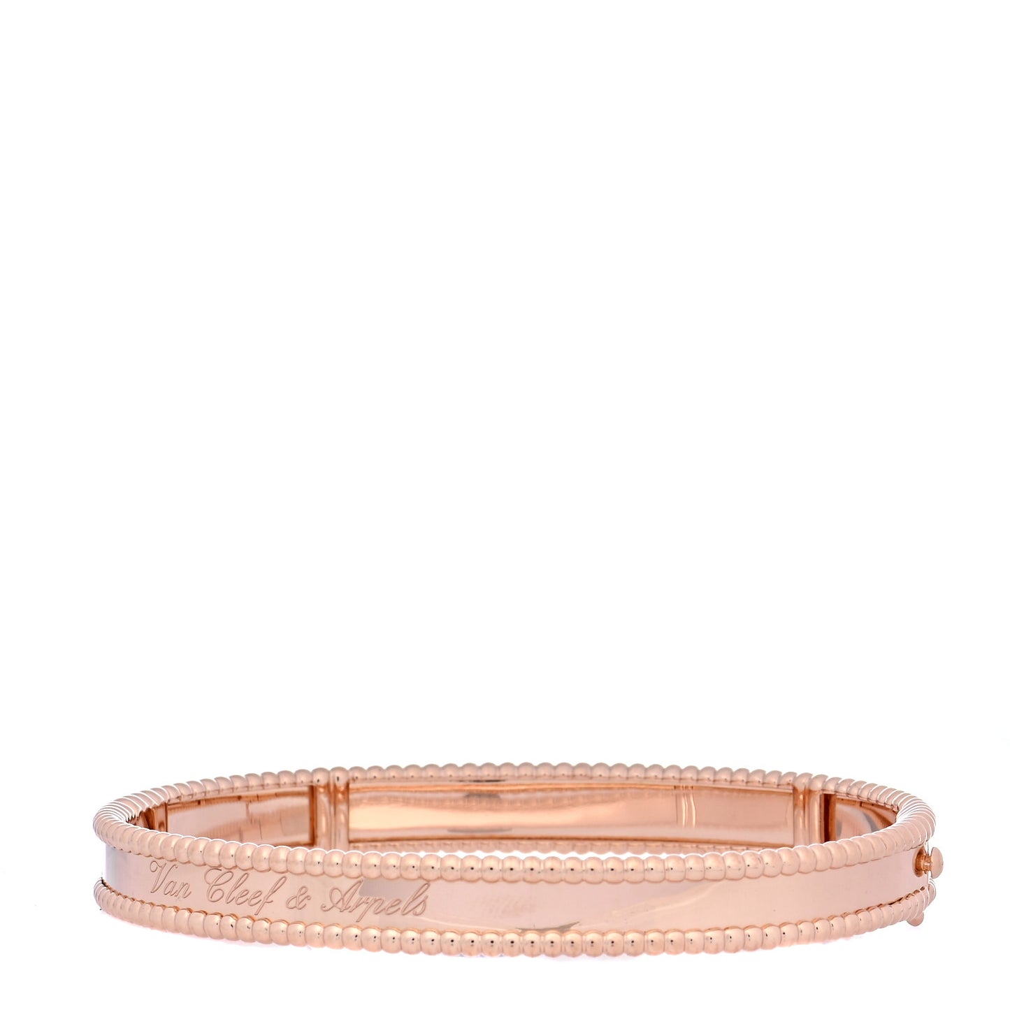 18K Rose Gold Perlee Signature Bangle Bracelet L