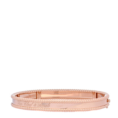 Van Cleef & Arpels 18K Rose Gold Perlee Signature Bangle Bracelet L 1 of 7