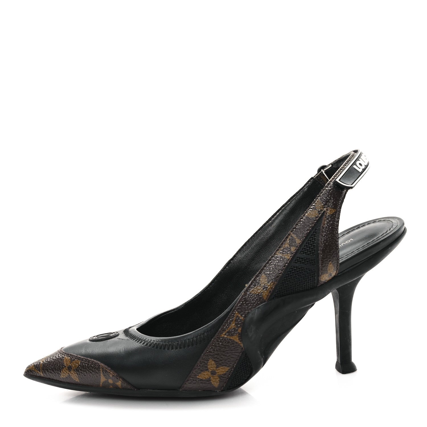 Louis Vuitton Patent Monogram Archlight Slingback Pumps 38.5 Black 1 of 9