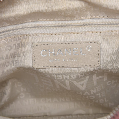 Chanel Canvas Woven Lambskin Lax Accordion Hobo Pink 7 of 14