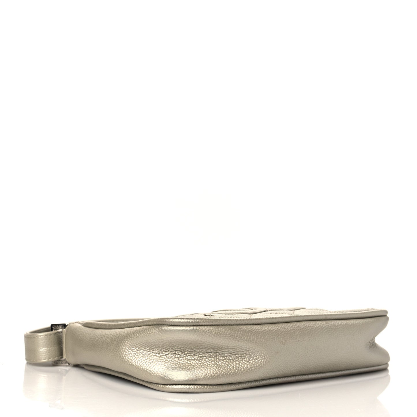 Metallic Caviar Quilted CC Hobo Gold