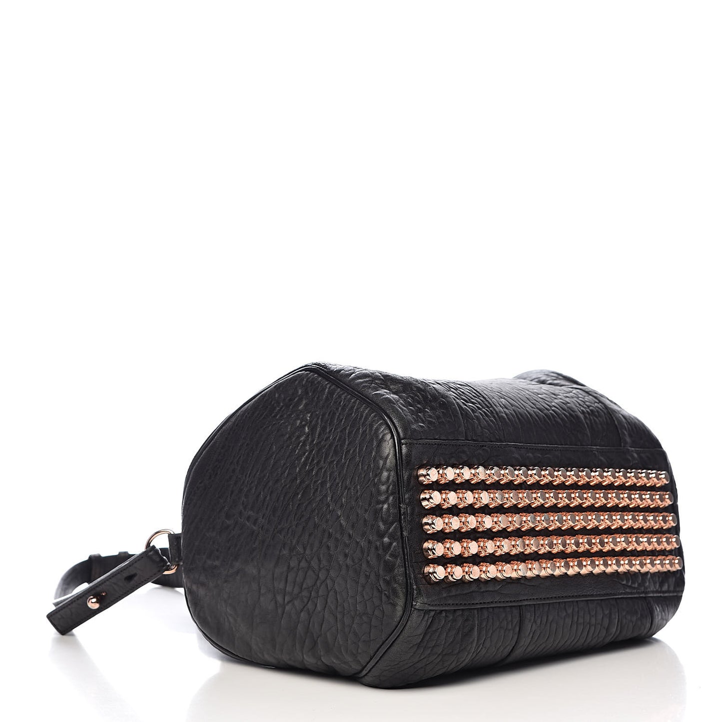 Pebbled Lambskin Rocco Black Rose Gold Hardware