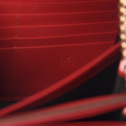 Gucci Calfskin Matelasse GG Marmont Chain Wallet Hibiscus Red 9 of 10