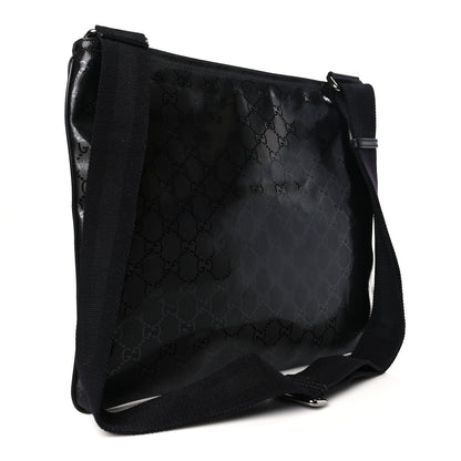 Gucci Imprime Monogram Medium Flat Messenger Bag Black 3 of 9
