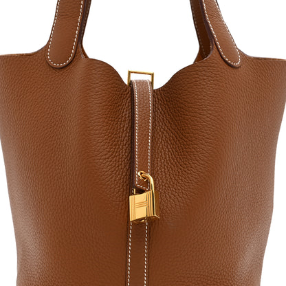 Hermes Taurillon Clemence Picotin Lock 22 MM Gold 8 of 10