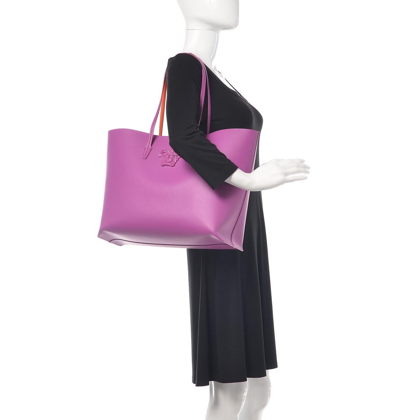 Calfskin Palazzo Medusa Tote Pink