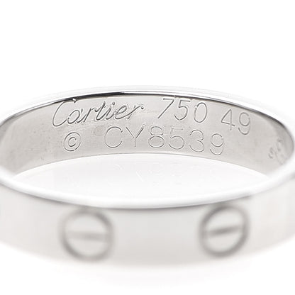 Cartier 18K White Gold 3.5mm LOVE Wedding Band Ring 49 4.75 4 of 4