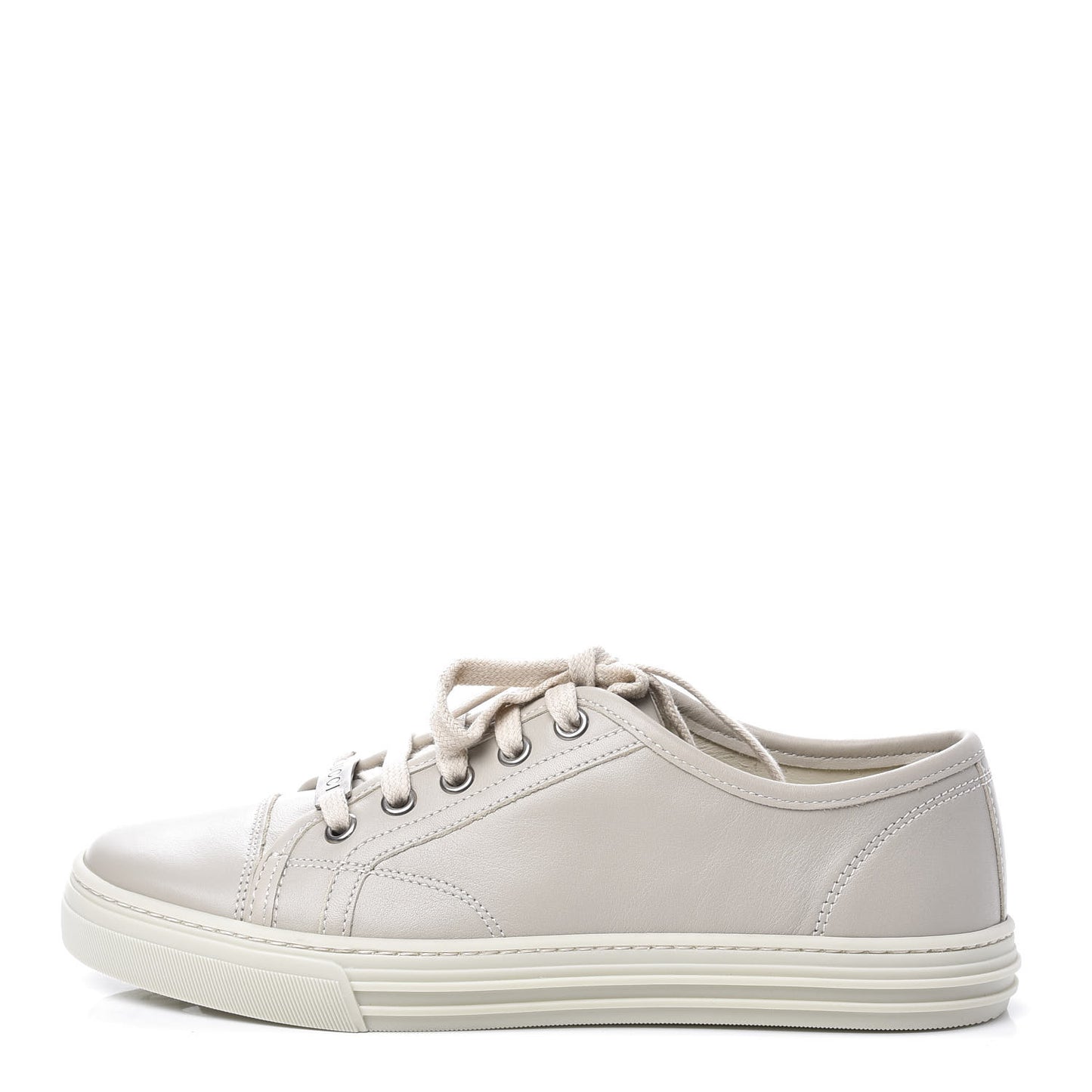 Calfskin Miro Soft Womens Lace Up Sneakers 35 Mystic White