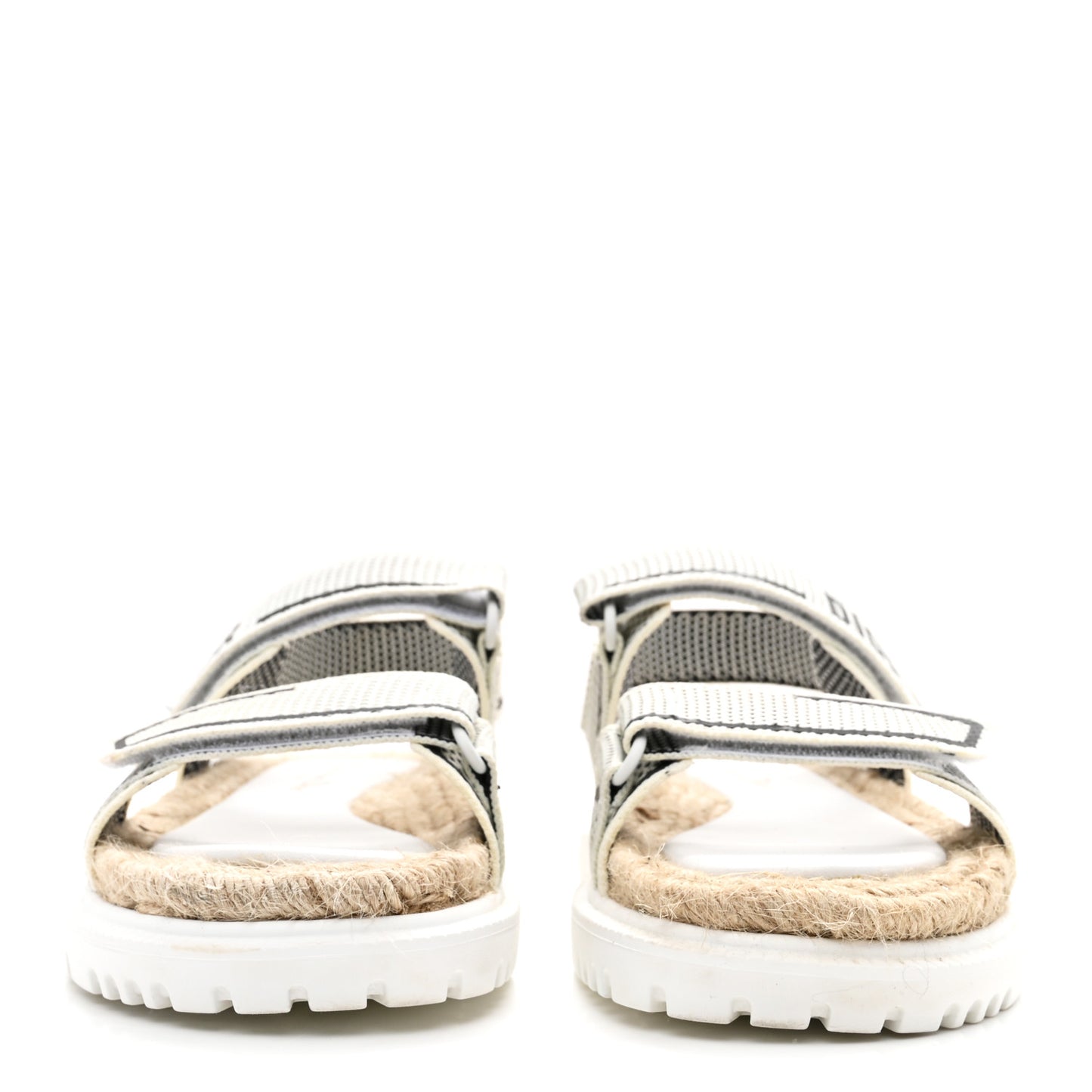 Technical Knit Jute Dioract 10mm Sandals 38.5 White Black