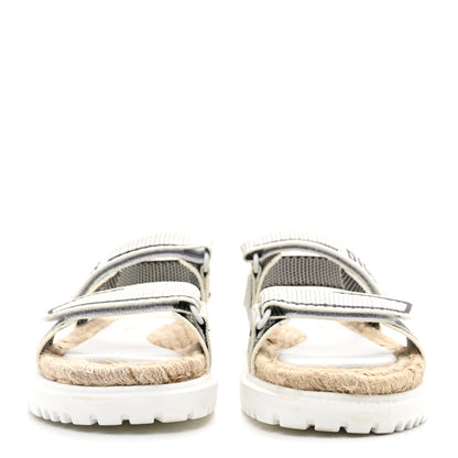 Christian Dior Technical Knit Jute Dioract 10mm Sandals 38.5 White Black 3 of 9