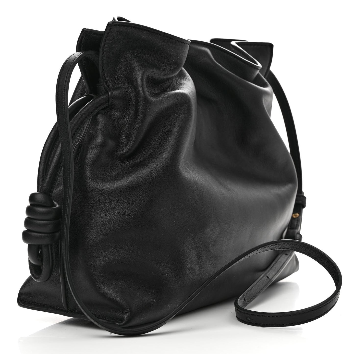 Nappa Flamenco Knot Clutch Black