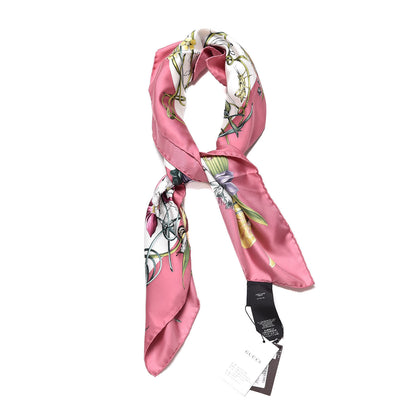 Gucci Silk Flora Infinity Chrissy Square Scarf Pink 3 of 5