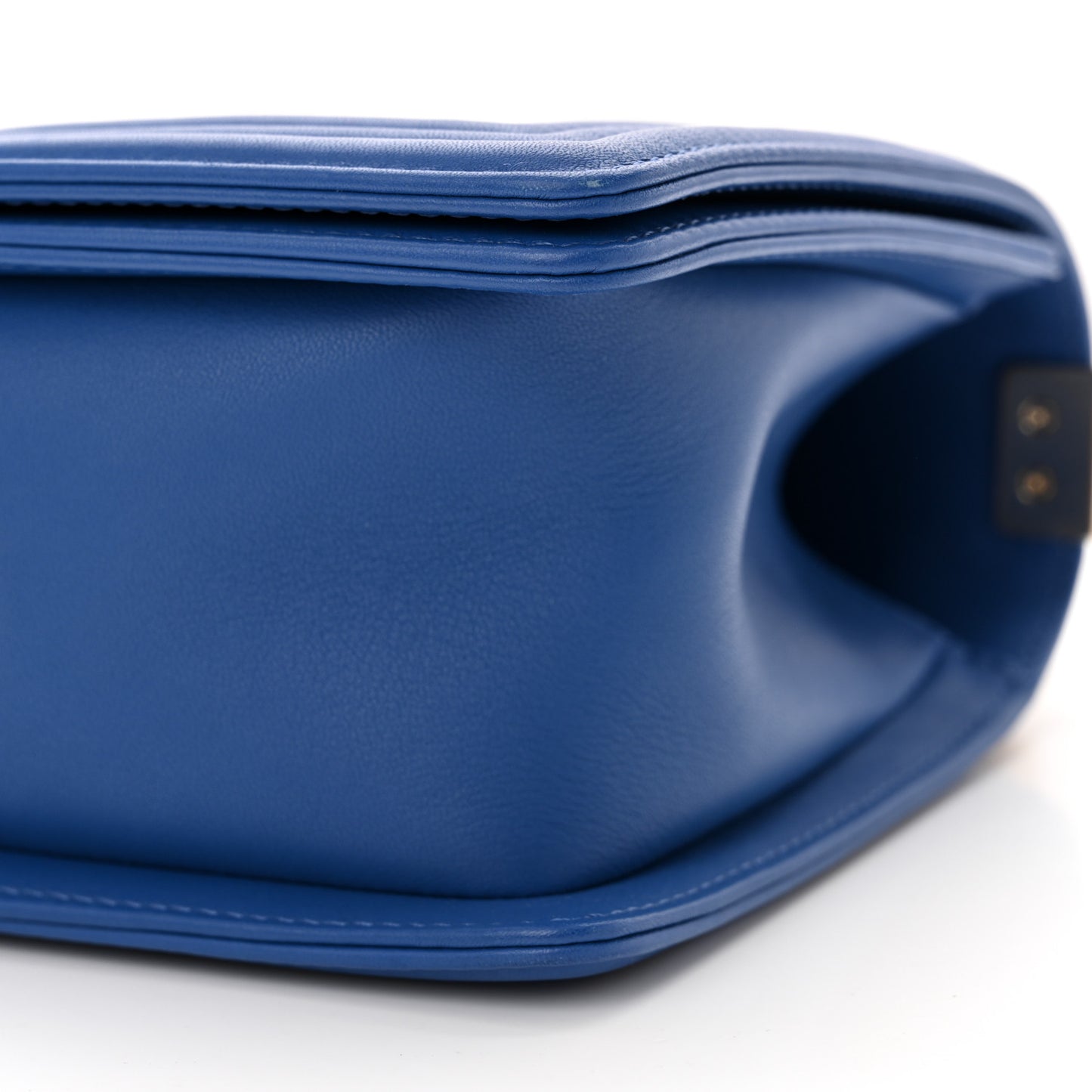 Calfskin Quilted Medium Boy Flap Blue
