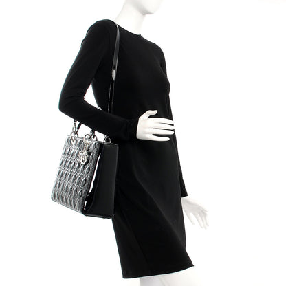 Christian Dior Patent Cannage Large Lady Dior Black 2 of 8