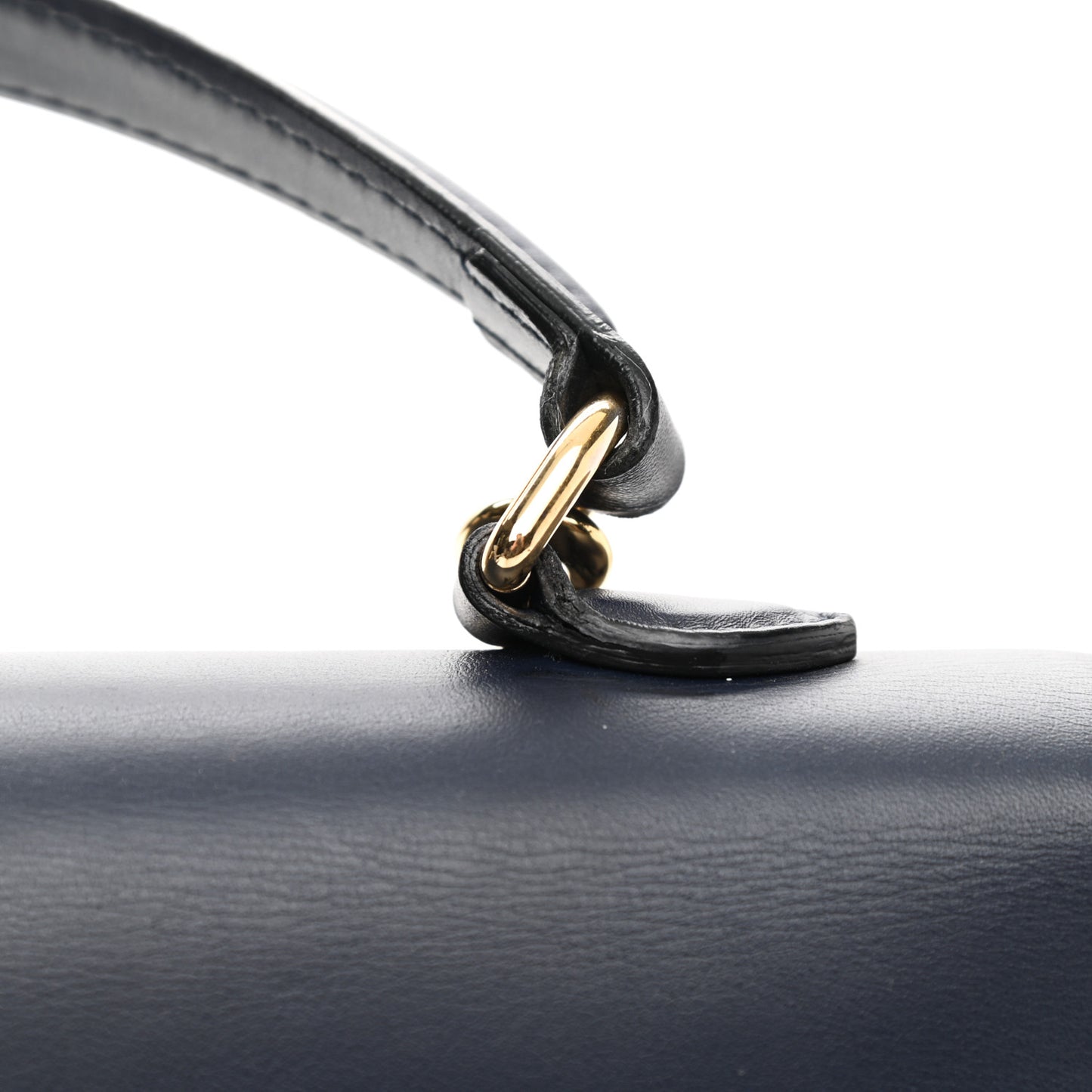 Calfskin Medium Padlock Signature Top Handle Bag Navy