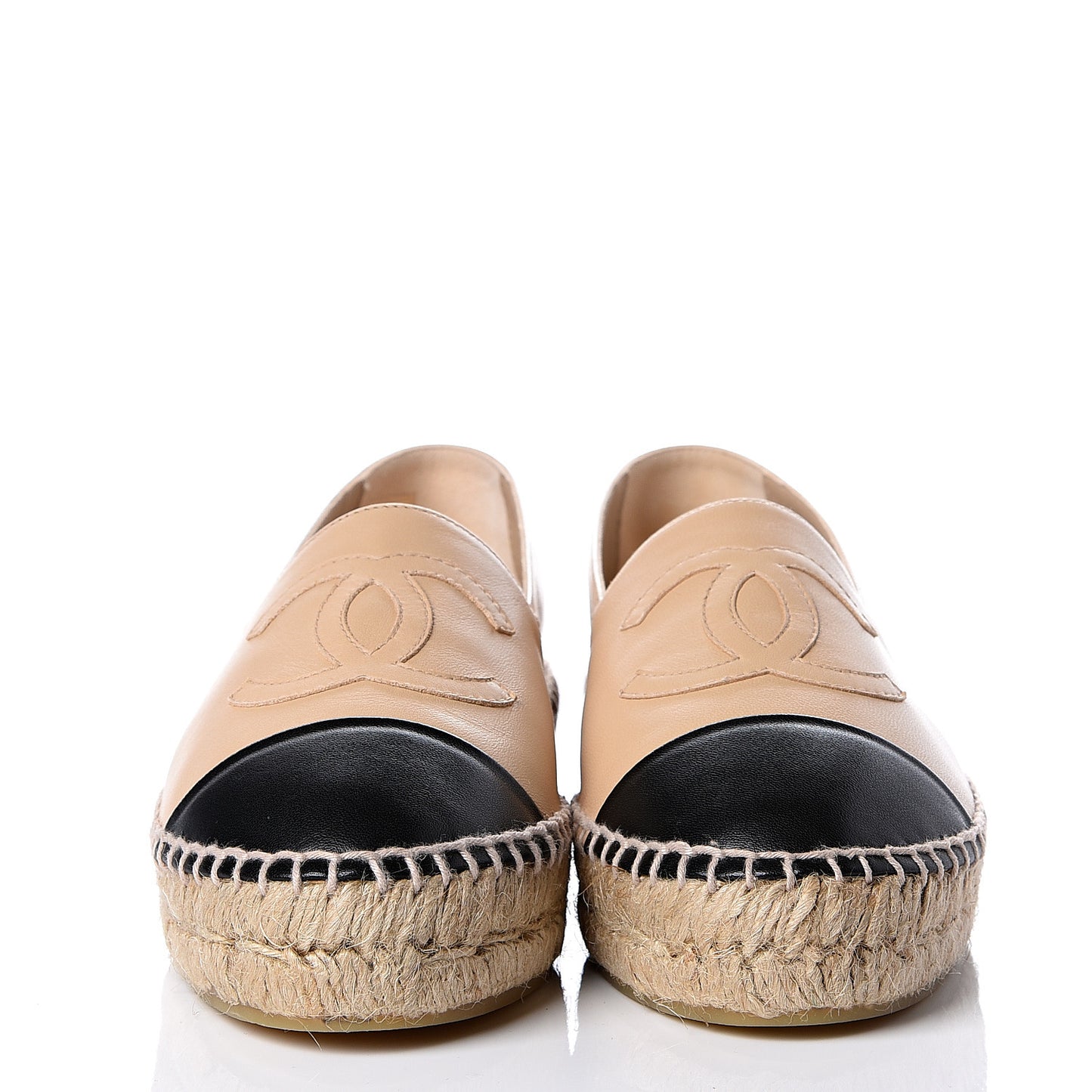 Lambskin CC Espadrilles 37 Beige Black