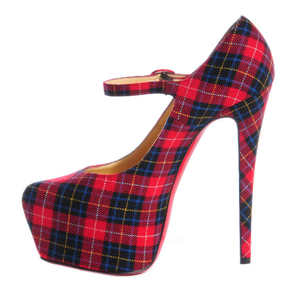 Christian Louboutin Fabric Tartan Print Lady Daf 160 Pumps 39 1 of 5