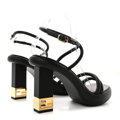 Fendi Nappa Baguette Ankle Strap 30/110mm Platform Sandals 39.5 Black 4 of 9