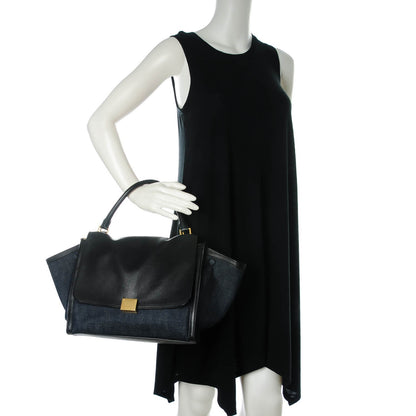 Celine Smooth Calfskin Denim Medium Trapeze Blue 2 of 7