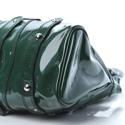 Valentino Garavani Patent Crystal Catch Satchel Green 9 of 13