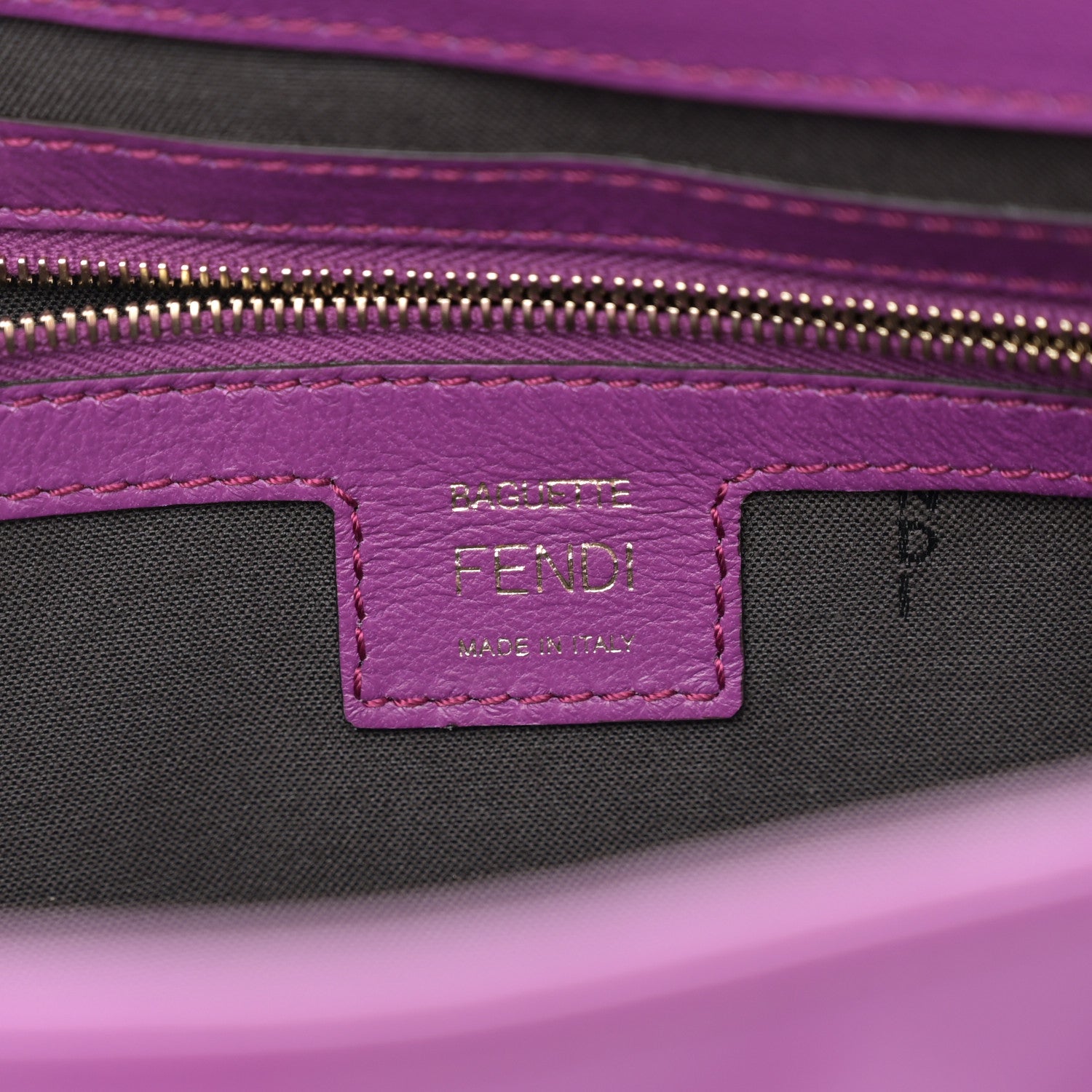 Fendi Nappa FF 1974 Embossed Large Baguette Lilla 6 of 10