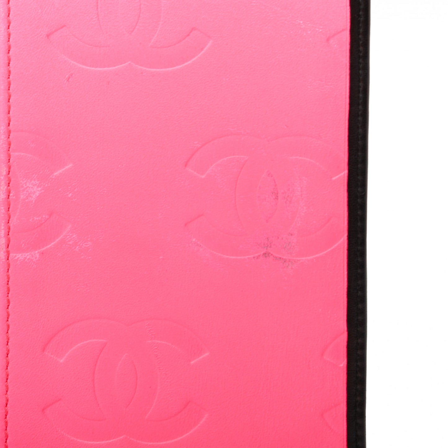 Calfskin Quilted Cambon Yen Wallet Black White