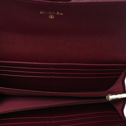 Chanel Caviar Quilted Large Gusset Flap Wallet Burgundy 6 of 8