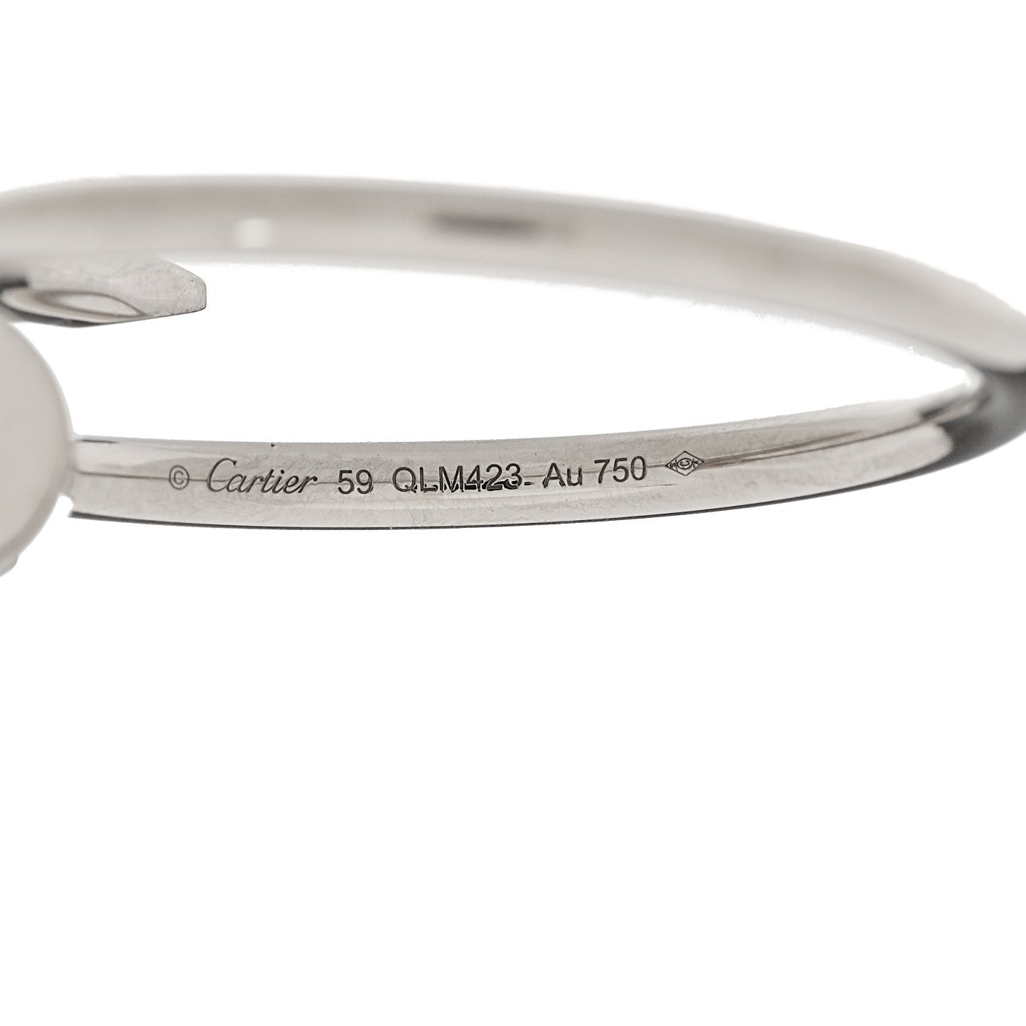 Cartier 18K White Gold Small Juste Un Clou Ring 59 8.75 4 of 5